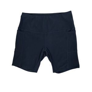 RBX Athletic Shorts Womens Medium Black High Rise Workout Yoga Shorts Pockets